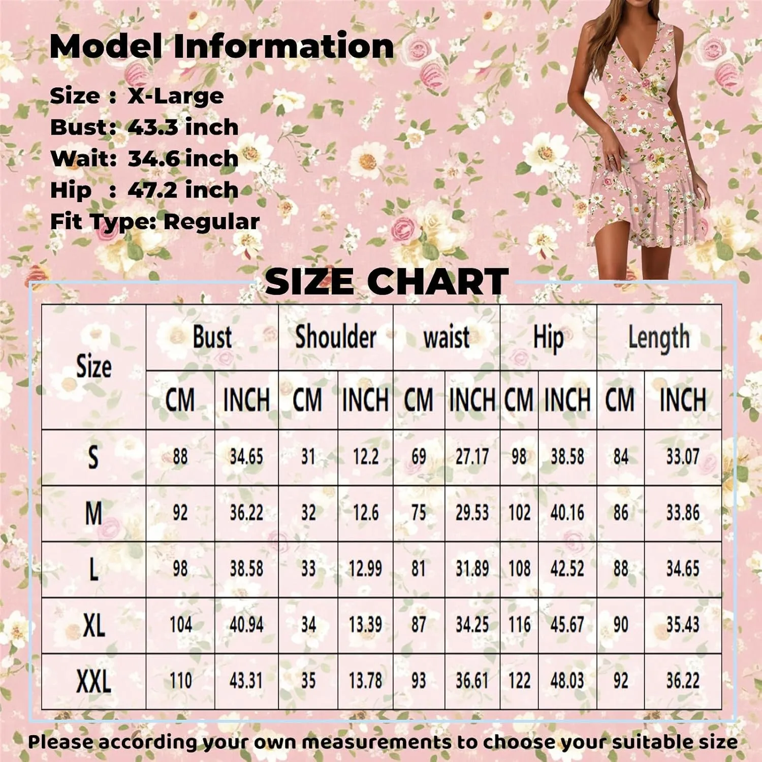 Womens Summer Dresses 2025 Sleeveless V-Neck Wrap Dress with Ruffled Hem Graphic Print Waist Sundress